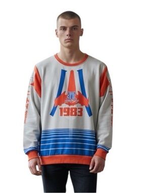 Vapor 95 Men’s Abstract Spellout Pullover Jumper 1983 Sweatshirt size Large